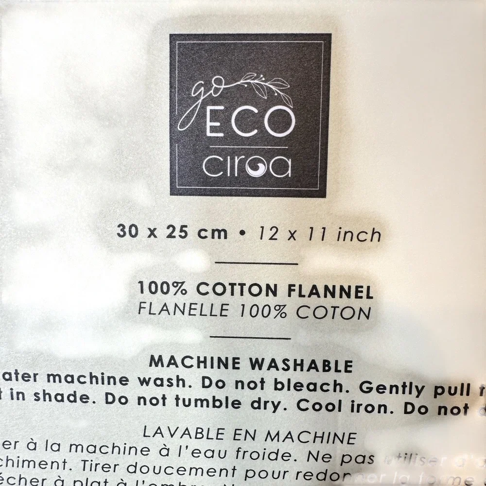 Ciroa Go Eco Reusable Kitchen Towels Set of 20 Cotton Flannel Black White NWT